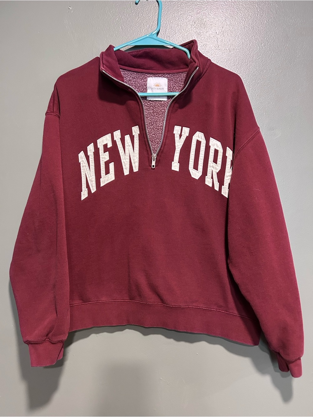 Sunday Maroon New York Half-Zip Sweatshirt